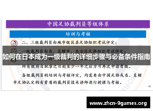 如何在日本成为一级裁判的详细步骤与必备条件指南